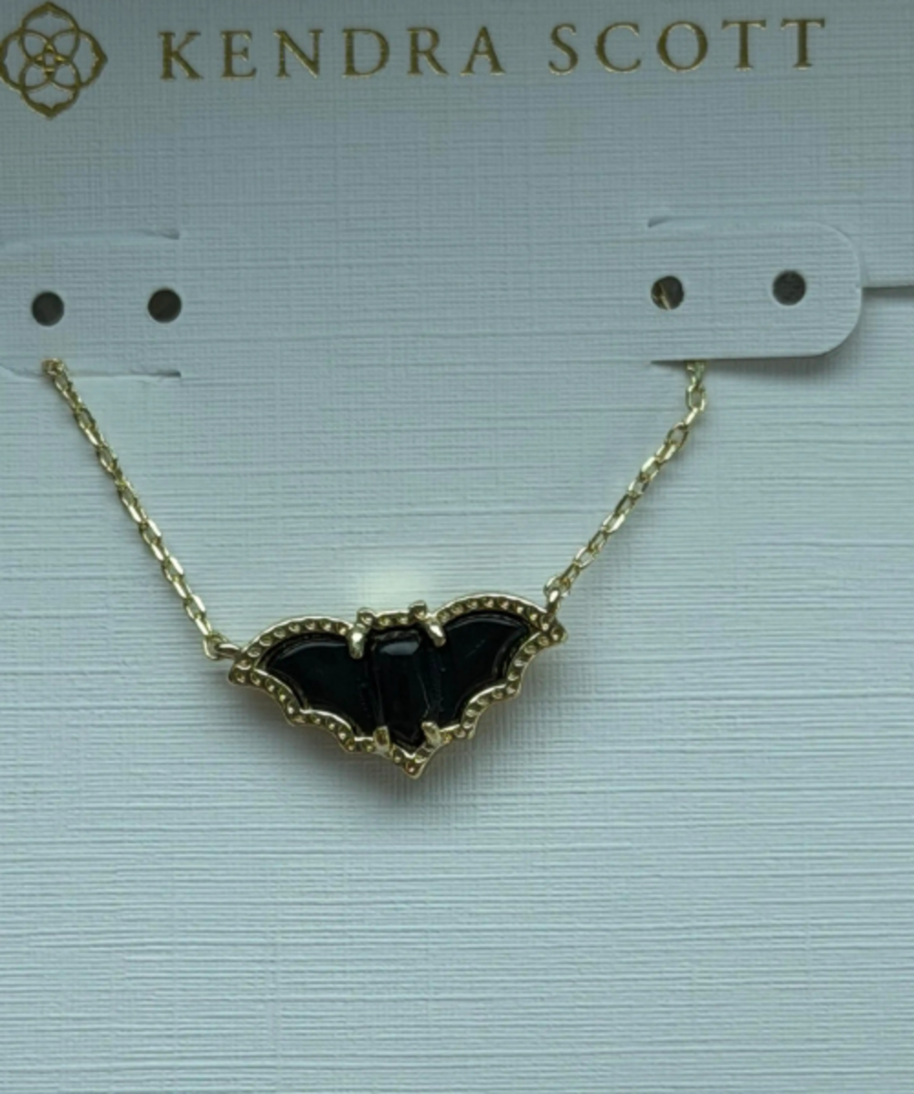 Kendra Scott Black Bat Pendant Necklace